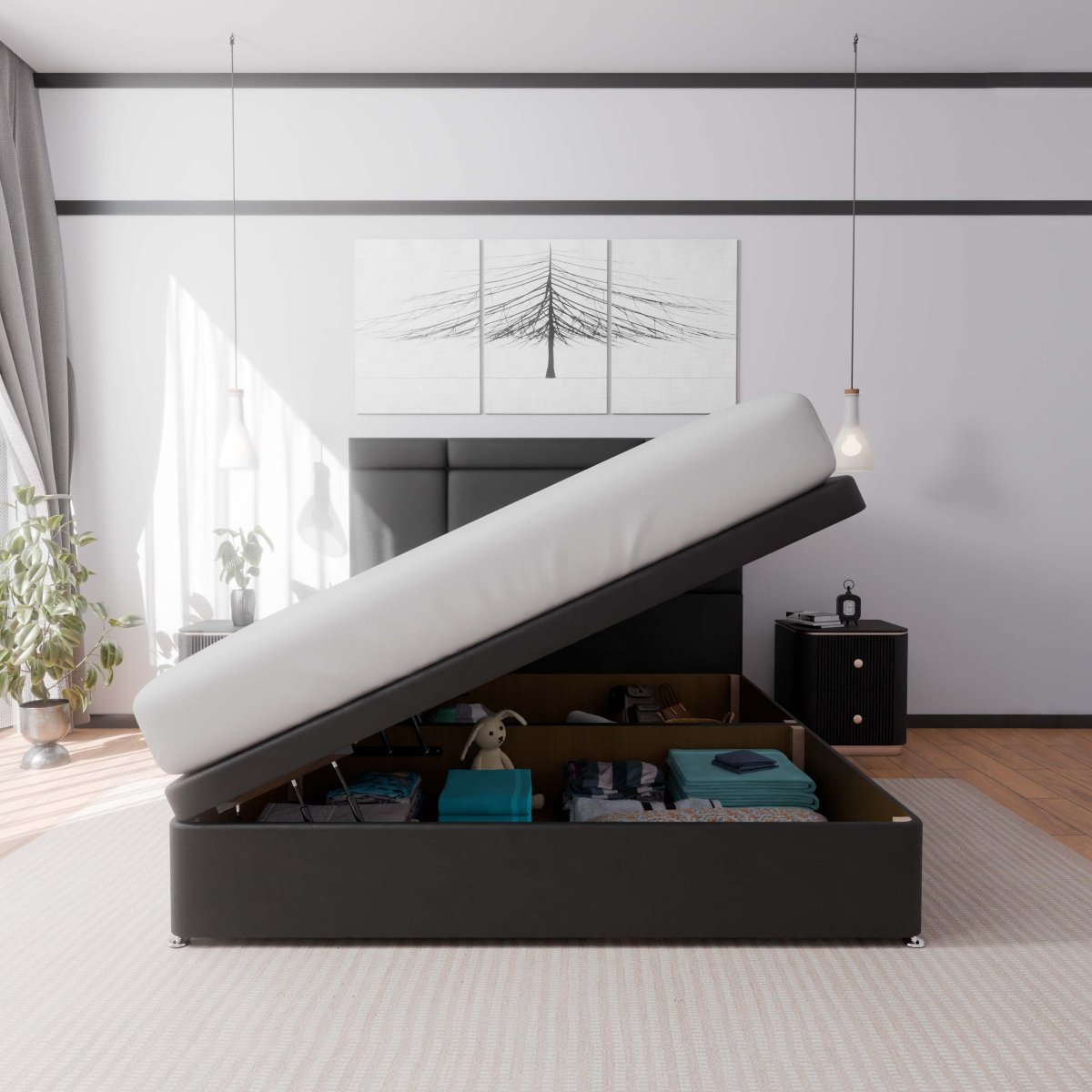 Side Lift Ottoman Divan Bed UK